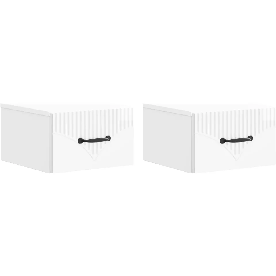 vidaXL Wandbeugel Bedkast 2 st Hoogglans Wit 34,5 x 33 x 20 cm, foto 3