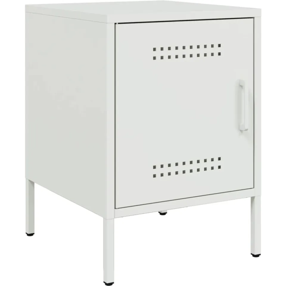 vidaXL Nachtkastjes 2 st 36x39x50,5 cm staal wit