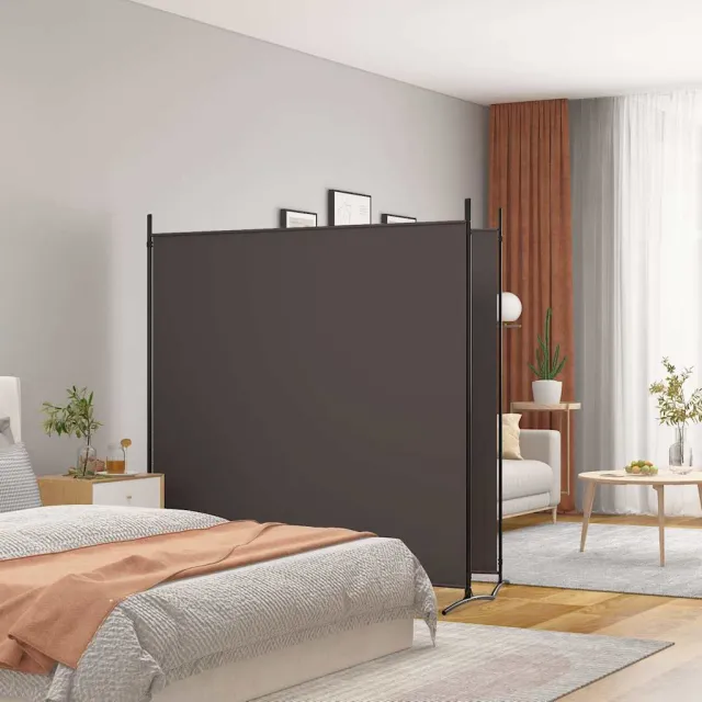vidaXL Kamerscherm met 2 panelen 348x180 cm stof bruin, foto 2
