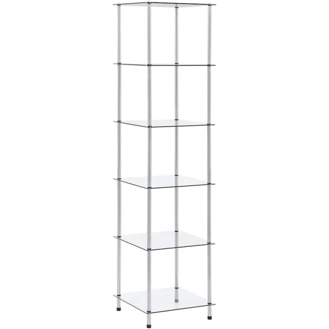 vidaXL Kastje 6-laags 40x40x160 cm gehard glas transparant Transparent