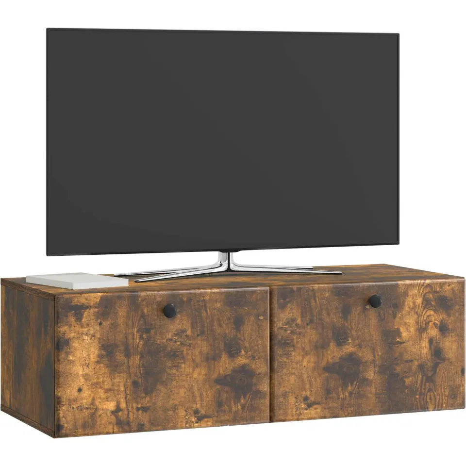 vidaXL Wandbeugel TV-kast 98 x 41 x 30 cm Gerookt eiken Bewerkt hout, foto 3