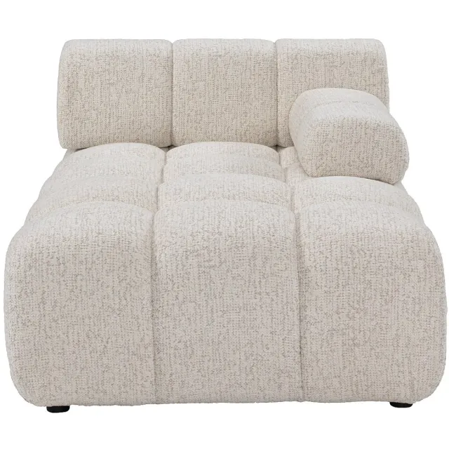 Vente-unique Chaise longue rechts met armleuning in beige gemêleerde stof FACIVIL