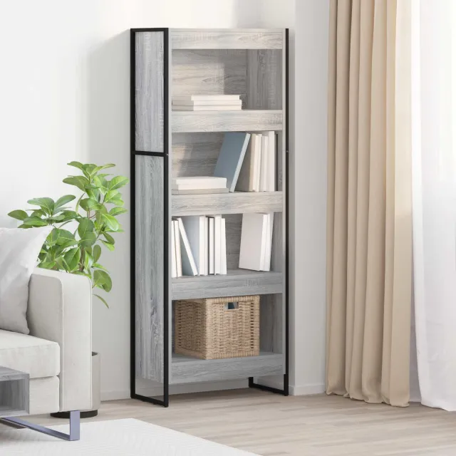 vidaXL Boekenkast 60 x 30 x 155 cm Bewerkt hout Grijs Sonoma, foto 2
