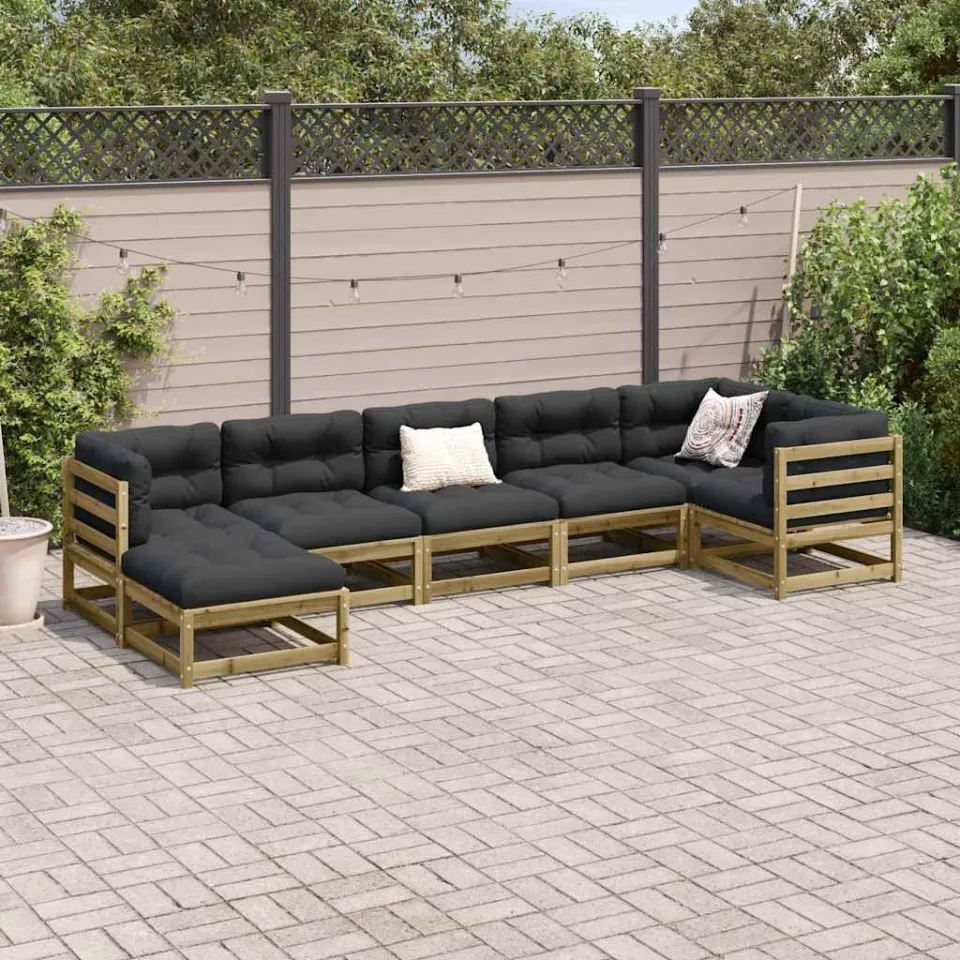 vidaXL 7-delige Loungeset geïmpregneerd grenenhout bruin, foto 3