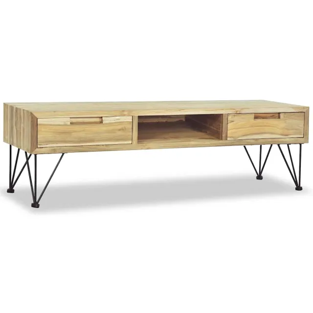 vidaXL Tv-meubel 120x35x35 cm massief teakhout Bruin