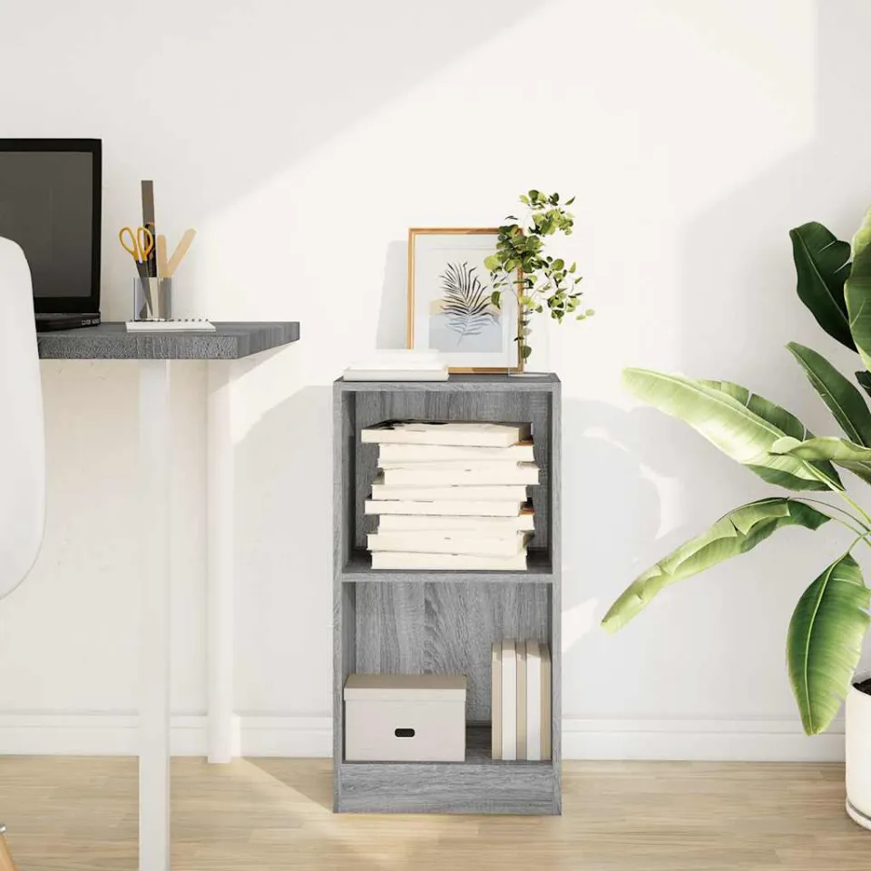 vidaXL Boekenkast 40x24x76 cm bewerkt hout grijs sonoma eikenkleurig, foto 2