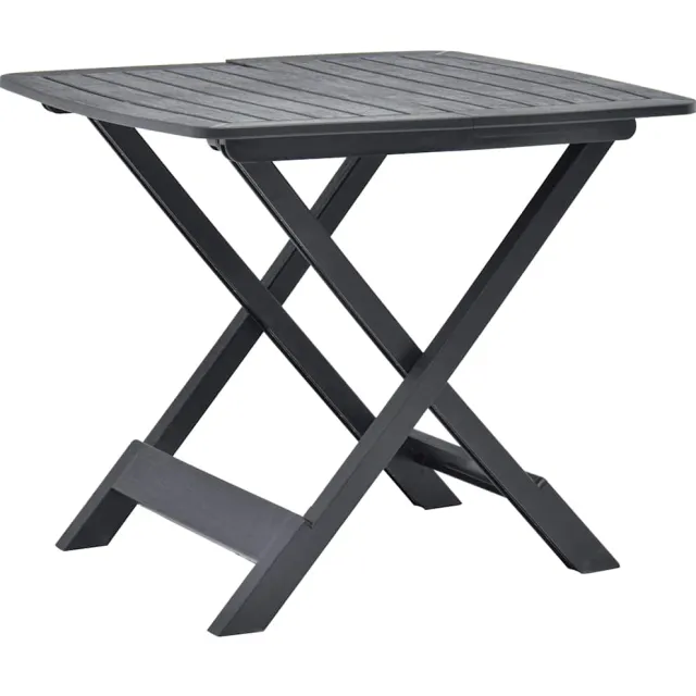 vidaXL Tuintafel inklapbaar 79x72x70 cm kunststof antraciet, foto 2