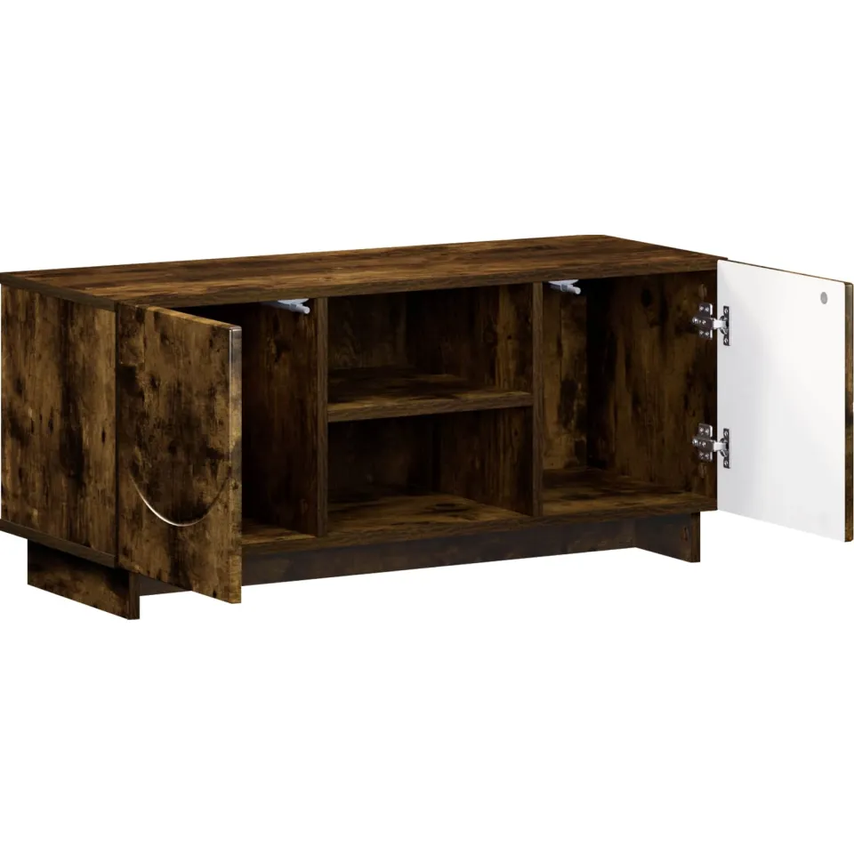 vidaXL TV-standaard 90 x 34,5 x 40 cm Gerookt eiken Bewerkt hout