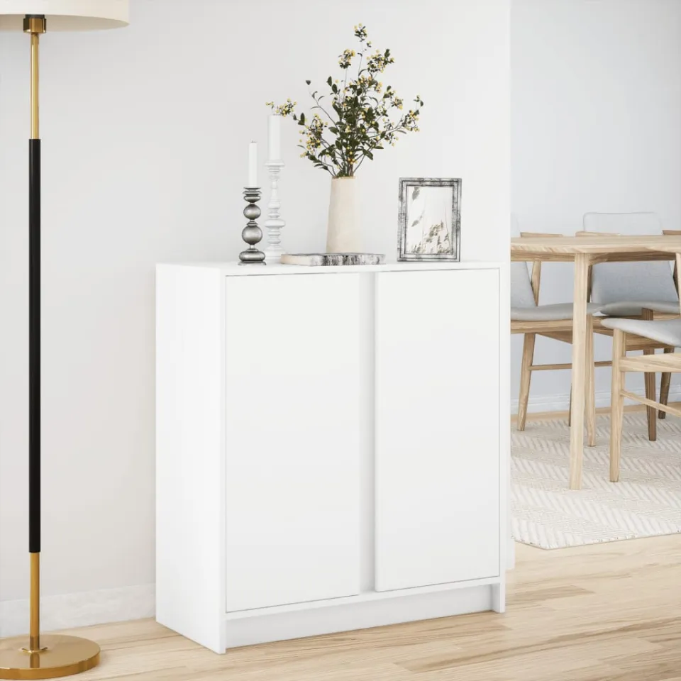 vidaXL Dressoir met LED 77x34x85 cm bewerkt hout wit, foto 2
