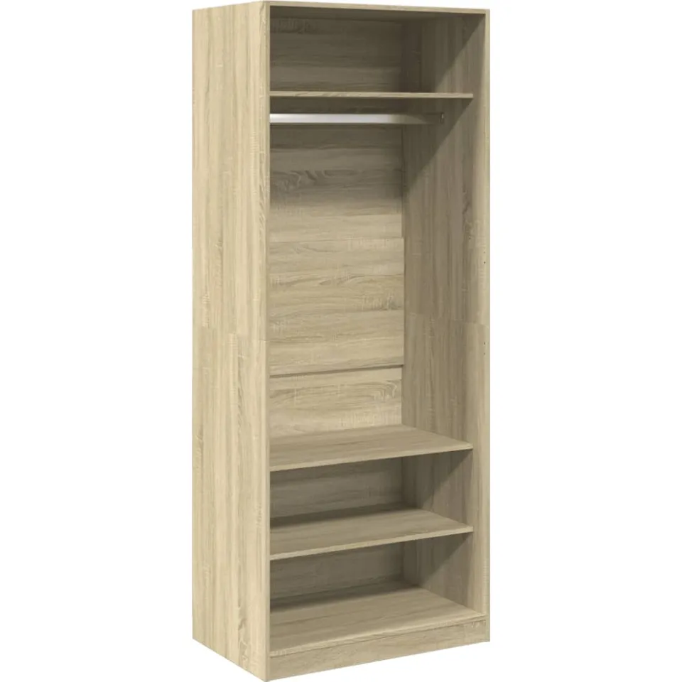 vidaXL Kledingkast 80x50x200 cm bewerkt hout sonoma eikenkleurig, foto 3