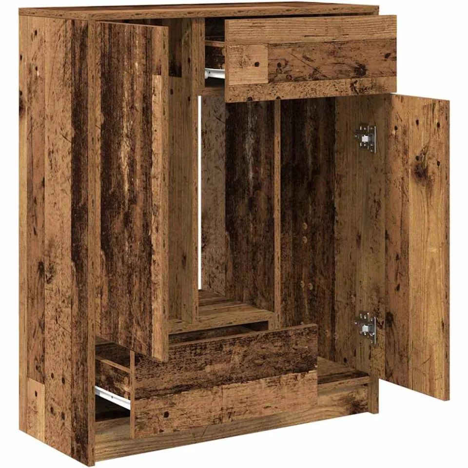 vidaXL Dressoir met lades en deuren 73x31x90 cm oud hout bruin, foto 4