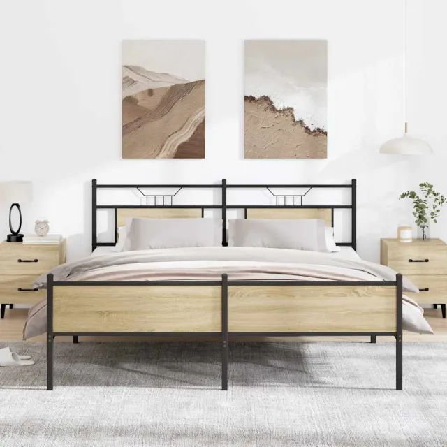vidaXL Bedframe zonder matras metaal sonoma eikenkleurig 180x200 cm