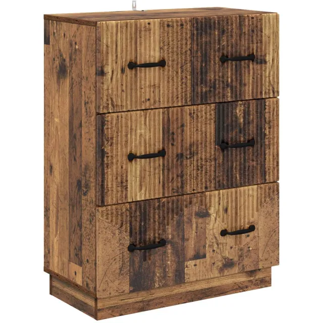 vidaXL Ladekast - Oud - hout - 66 - x - 34,5 - x - 87 - cm - Bewerkt - hout Oud hout