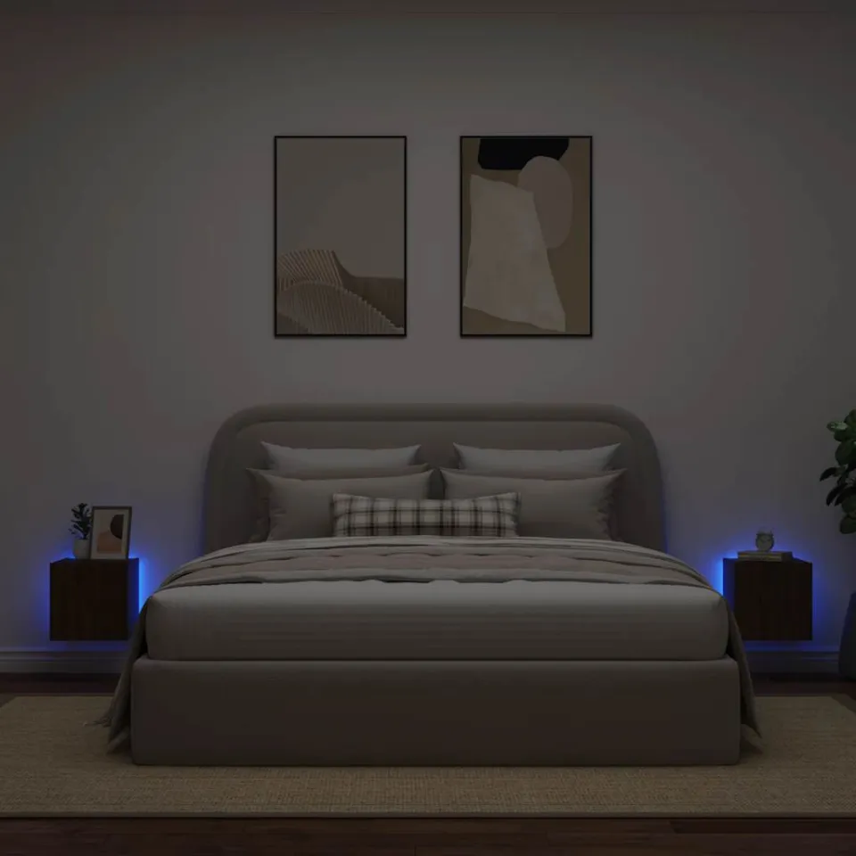 vidaXL Tv-wandmeubelen met LED 2 st 30,5x35x30 cm bruin eikenkleur, foto 3