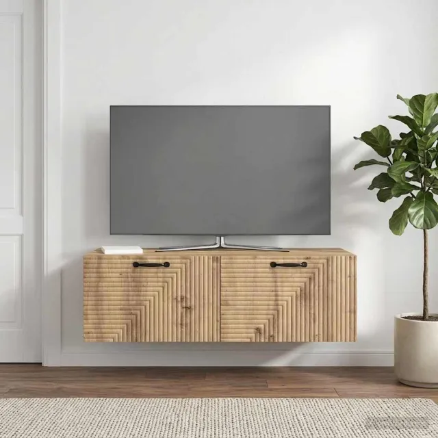 vidaXL Wandbeugel TV-kast 98 x 41 x 30 cm Artisanaal eiken, foto 2