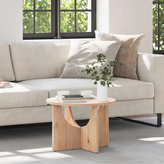 vidaXL Salontafel Naturel 50 x 50 x 35 cm Massief grenenhout, foto 2