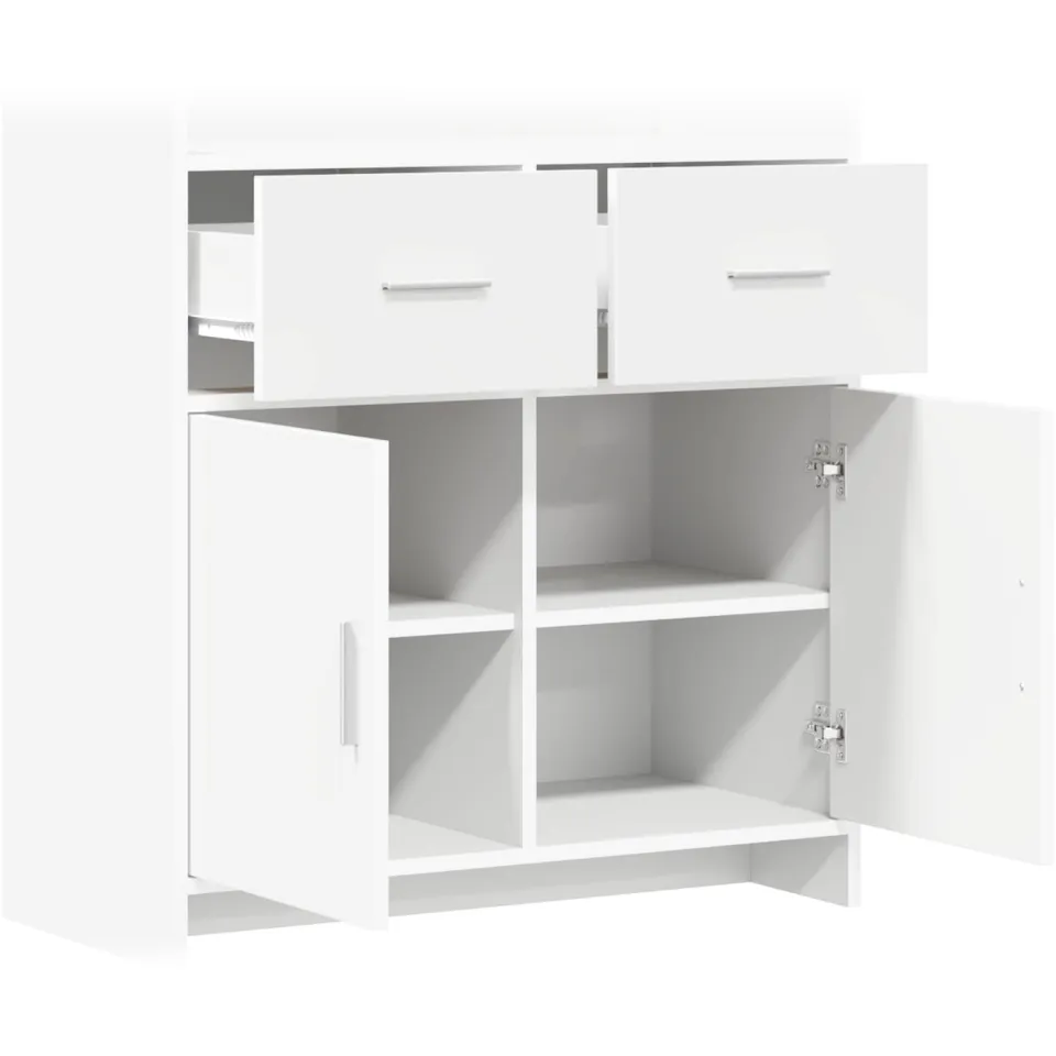 vidaXL Dressoir Wit 75 x 36 x 80 cm Bewerkt hout, foto 4