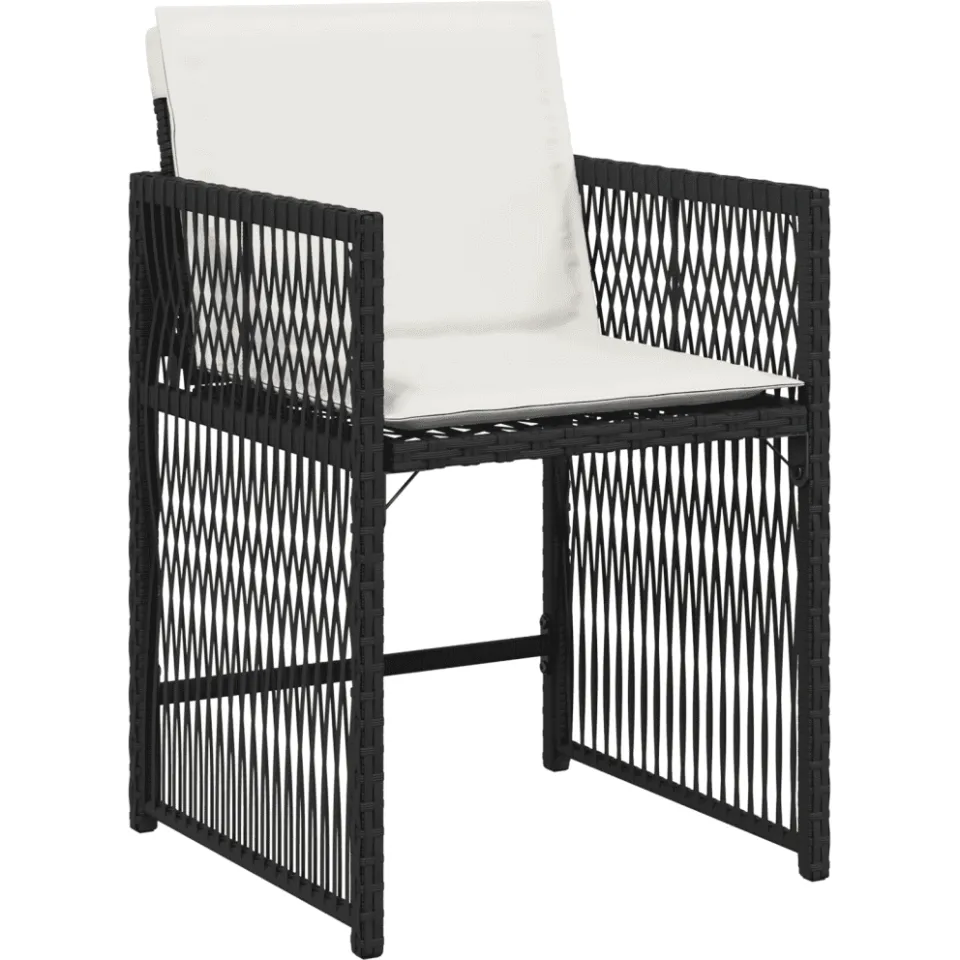 vidaXL 13-delige Tuinset met kussens poly rattan zwart