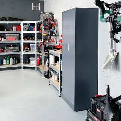 Garage Serie Ar Shelving Metalen Kast 180x80x45cm grijs, foto 4