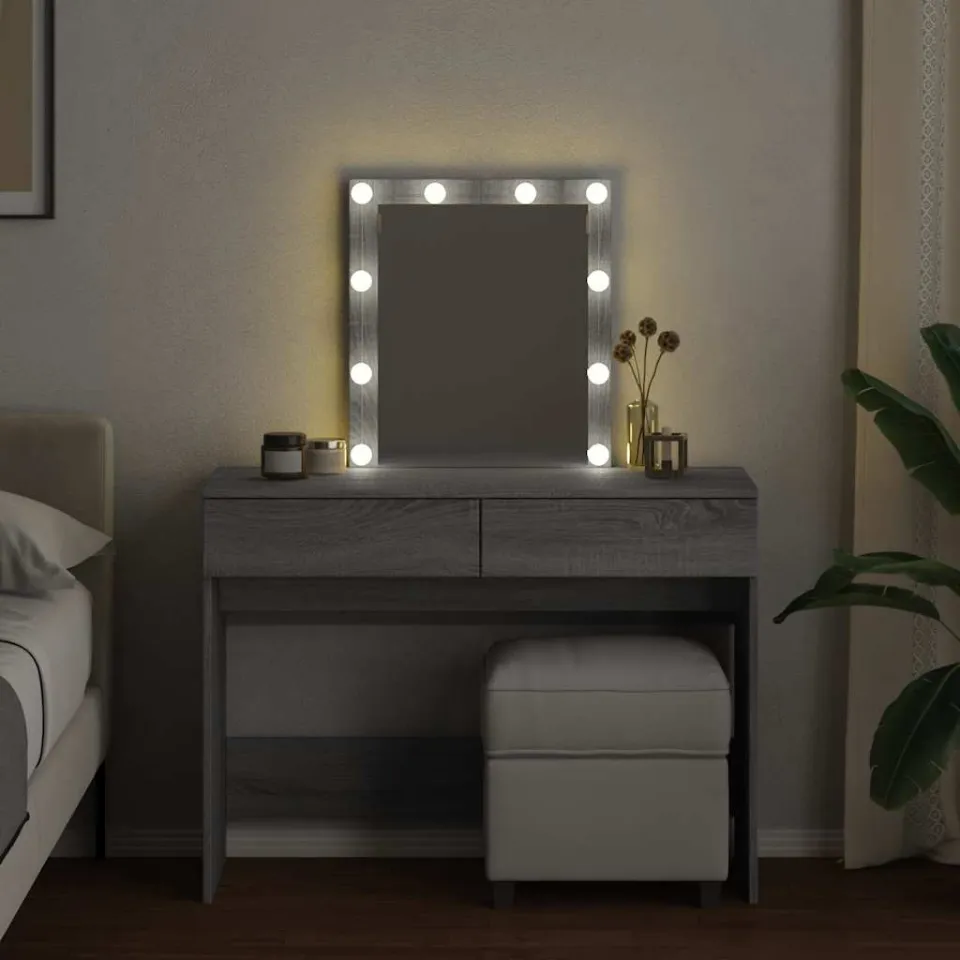 vidaXL Kaptafel met LED-verlichting 100x40x130 cm grijs sonoma, foto 3