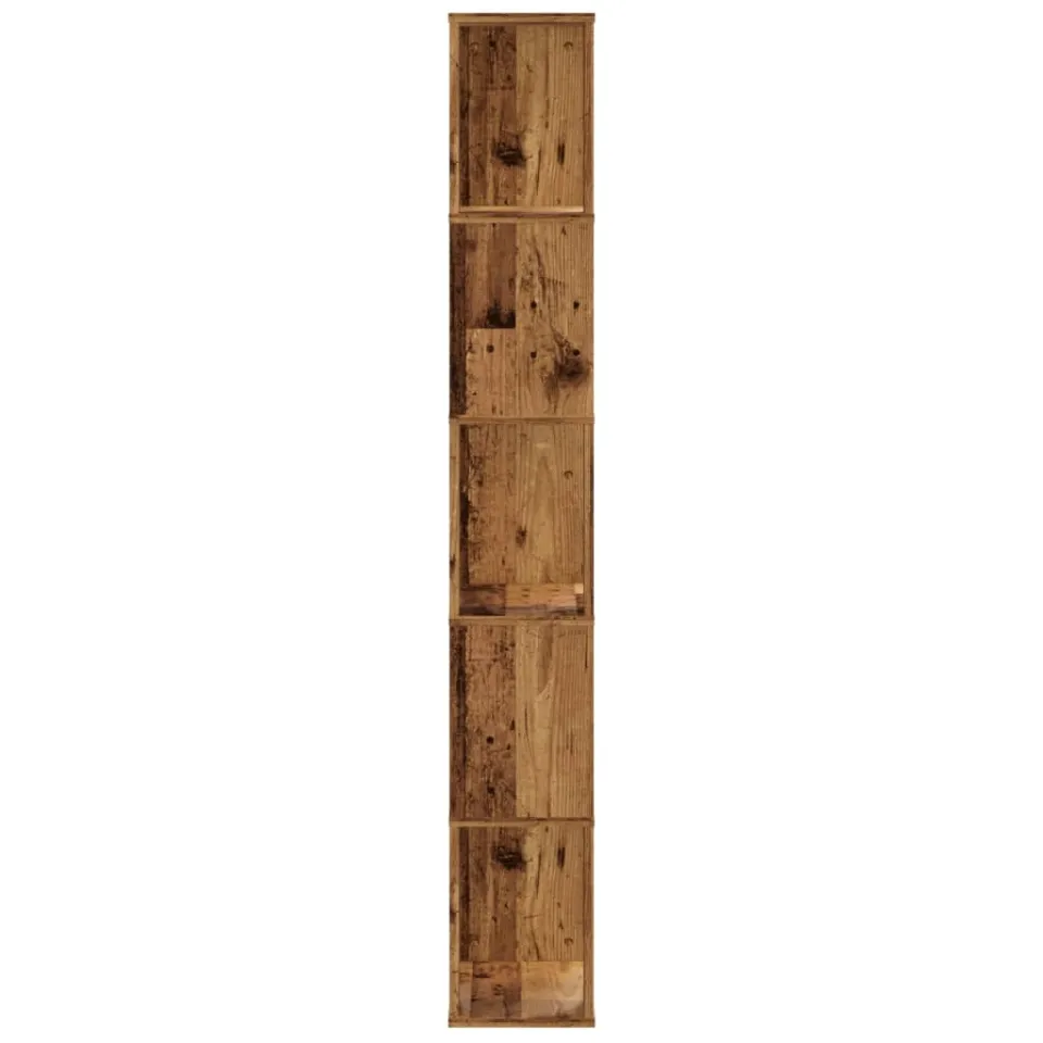 vidaXL Boekenkast 5-laags 45x23,5x162,5 cm bewerkt hout oud hout bruin, foto 2
