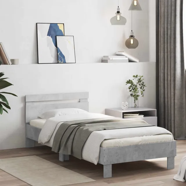 vidaXL Bedframe Betongrijs 80 x 200 cm Bewerkt hout