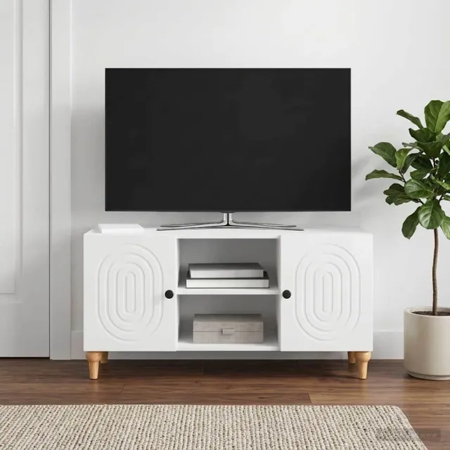 vidaXL TV-kast Hoogglans Wit 102 x 34,5 x 50 cm Bewerkt hout, foto 2