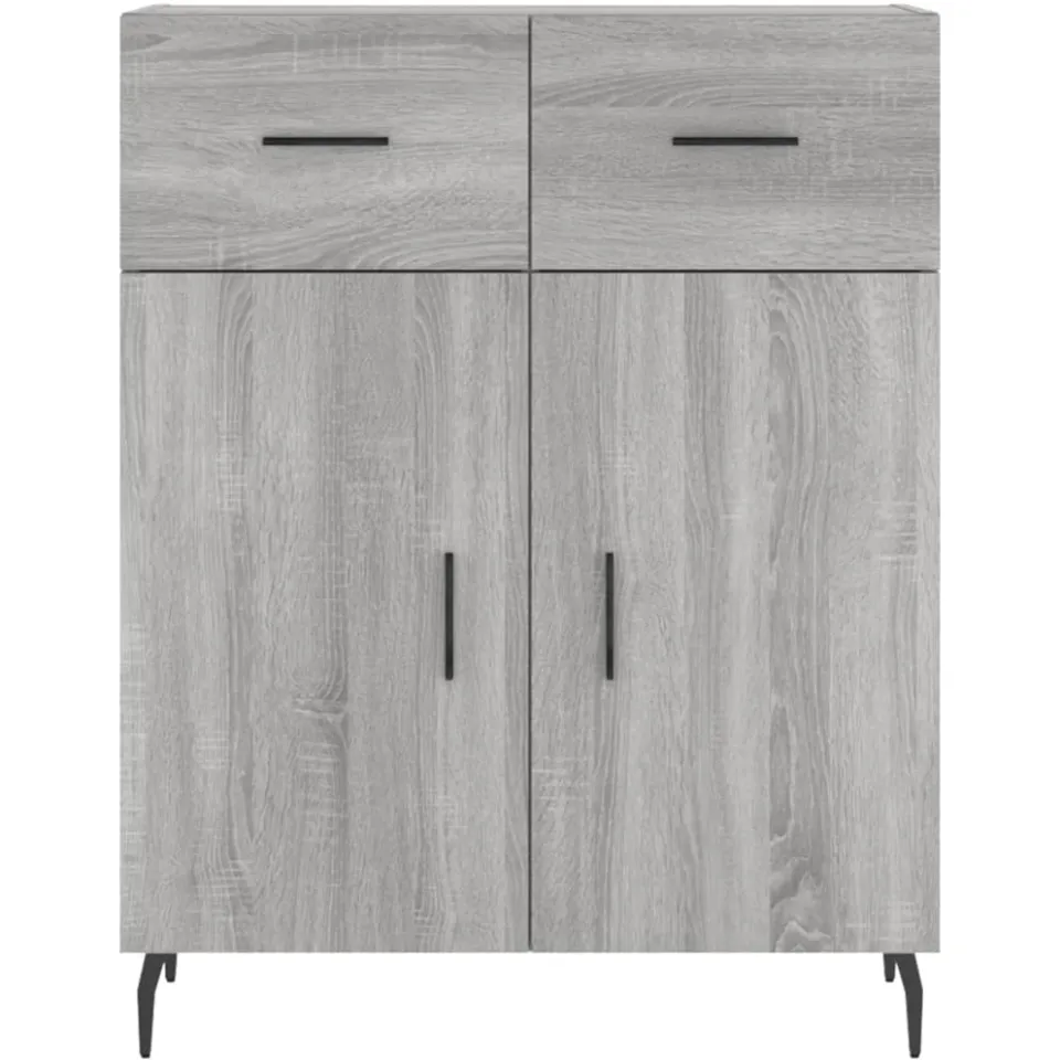 vidaXL Dressoir 69,5x34x90 cm bewerkt hout grijs sonoma eikenkleurig, foto 4