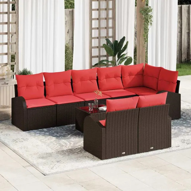 vidaXL Tuin Sofa Set 9 st Bruin poly rattan, foto 2