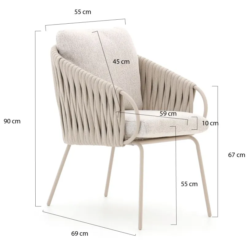 Suns Dolce dining tuinstoel taupe, foto 2