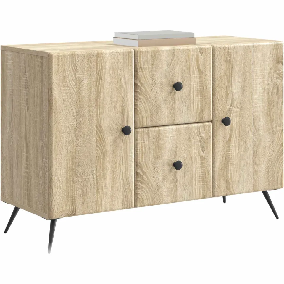 vidaXL Dressoir met lade Sonoma Eiken 89 x 34,5 x 60 cm Bewerkt hout Bruin