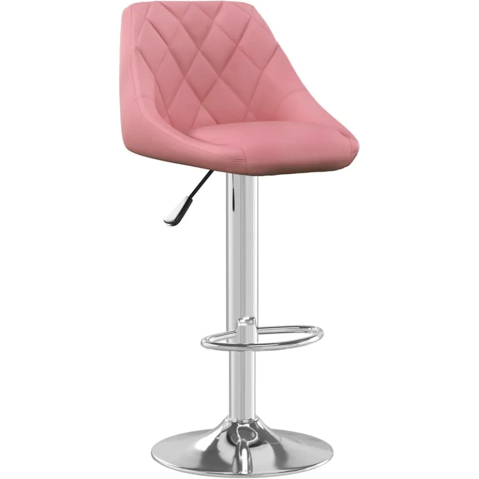 vidaXL Barkrukken 2 st fluweel roze, foto 3