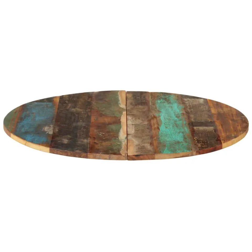 vidaXL Tafelblad rond 15-16 mm 80 cm massief gerecycled hout Meerkleurig