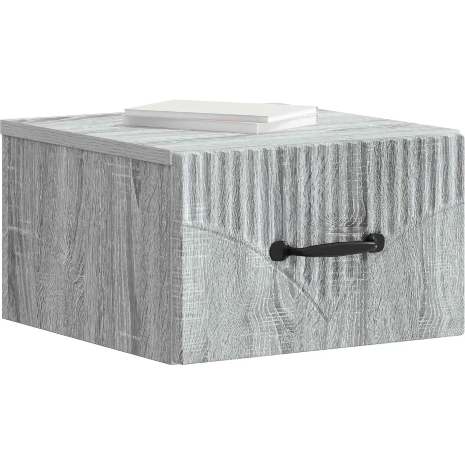 vidaXL Wandbeugel Bedkast 2 st Grijs sonoma 34,5 x 33 x 20 cm