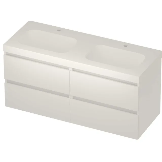Basic-Line Moby 46 Badmeubelset Polystone 120x46x58 cm M46mwemw2x602 Mat White Mat Wit