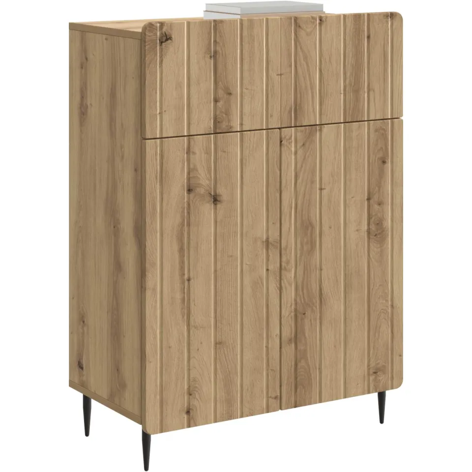 vidaXL Dressoir Artisanaal eiken 66 x 34,5 x 92 cm Bewerkt hout Bruin