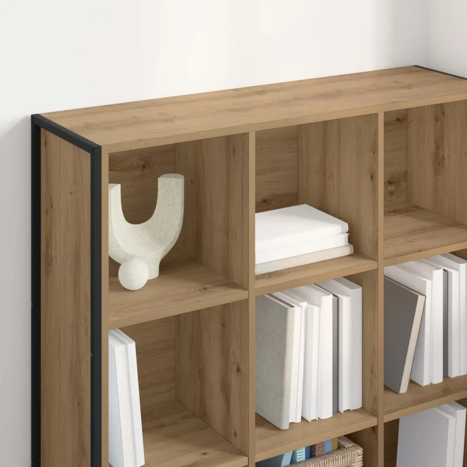 vidaXL Boekenkast Artisanaal eiken 99,5 x 30 x 108,5 cm Bewerkt hout, foto 4