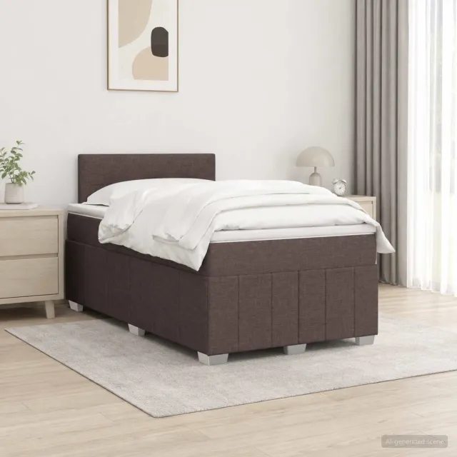 vidaXL Boxspringbed met matras Donkerbruin 120 x 190 cm Stof