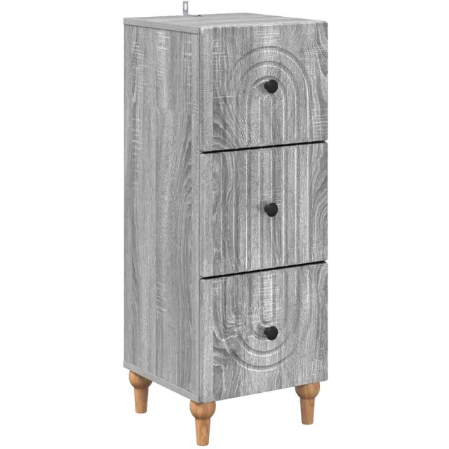 vidaXL Ladekast - 33 - x - 34,5 - x - 90 - cm - Bewerkt - hout - Grijs - sonoma Grijs sonoma