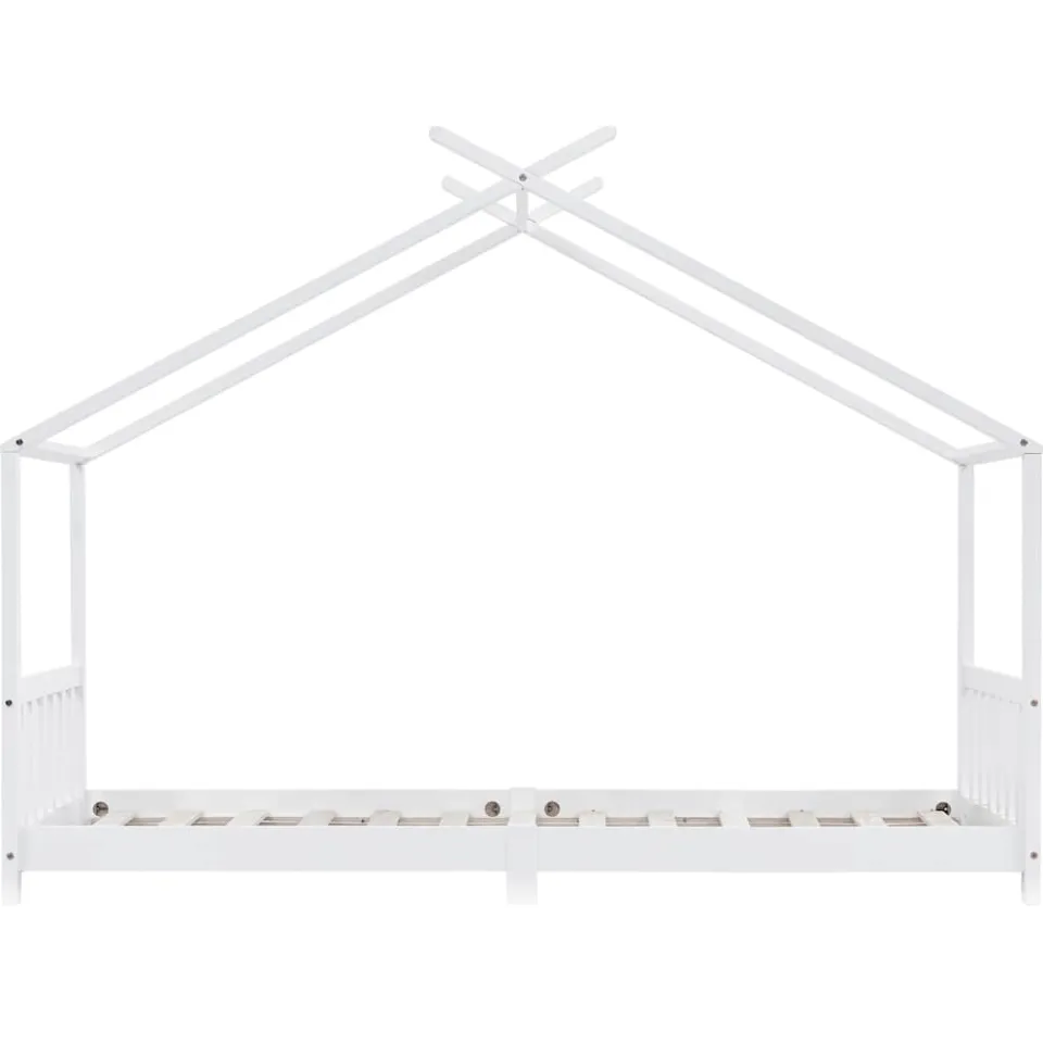 vidaXL Kinderbedframe massief grenenhout wit 90x200 cm, foto 4