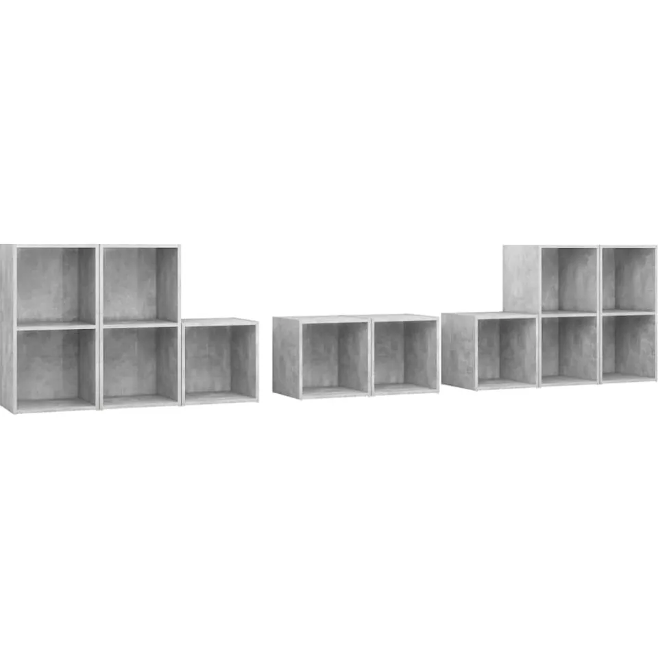 vidaXL 8-delige Tv-meubelset bewerkt hout betongrijs grijs, foto 3