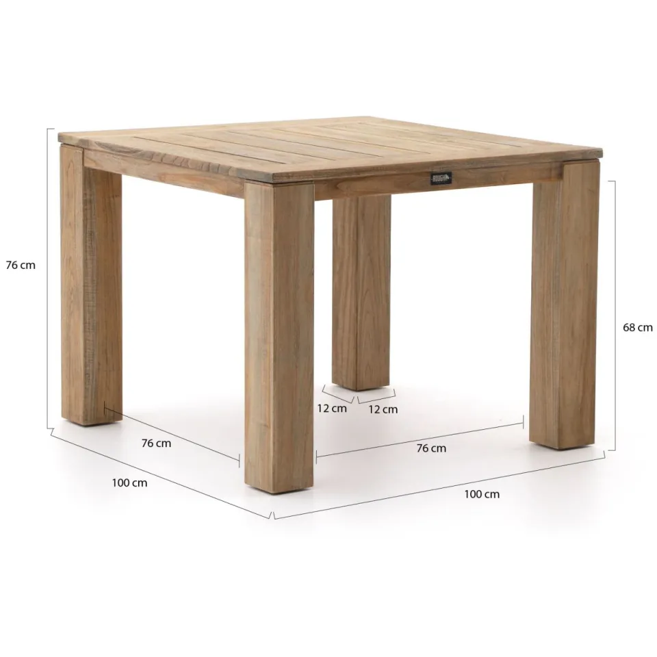 Intenso Furniture Intenso Adriano/ROUGH-X 100cm dining tuinset 5-delig bruin, foto 3