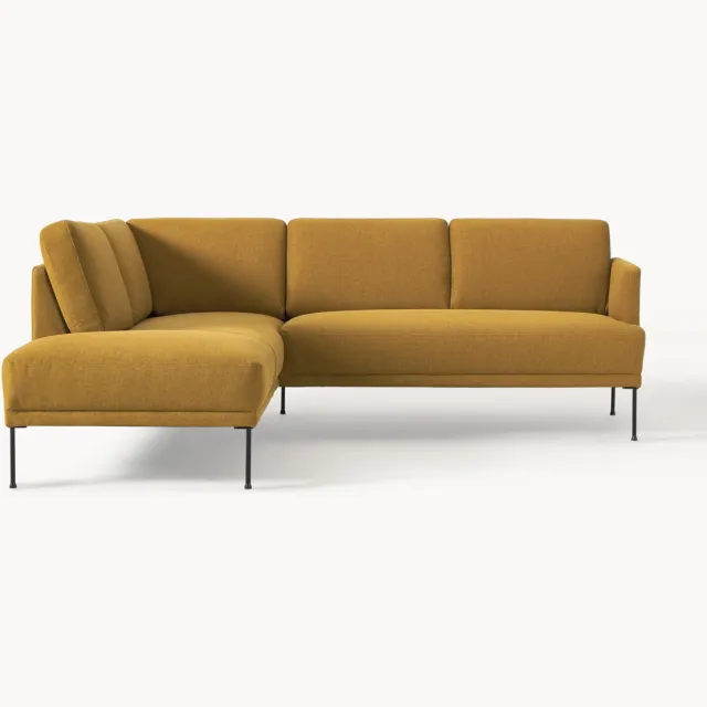Westwing Collection Hoekbank Fluente Geel