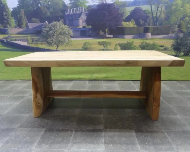 AVH-Collectie Boomstamtafel 200x100xH77,5 cm - bladdikte 8 cm Bruin / Terre