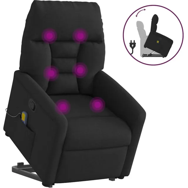 vidaXL Sta-op-massagestoel - verstelbaar - stof - zwart