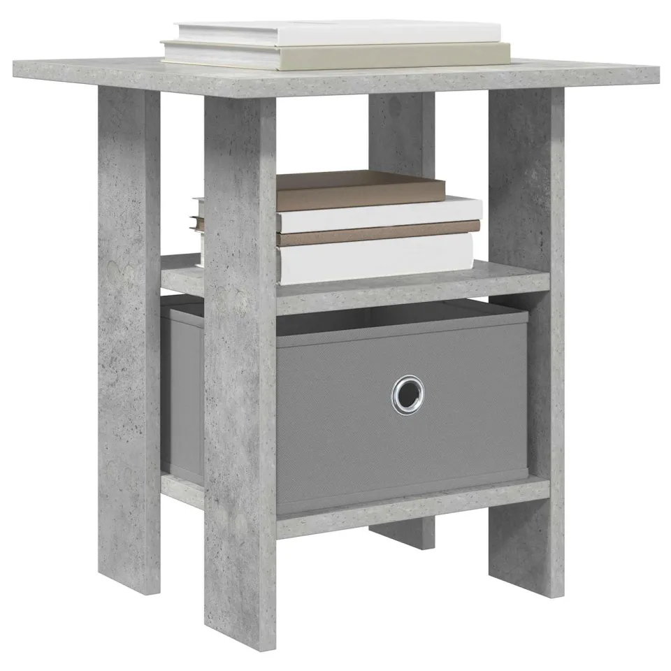 vidaXL Nachtkastje Beton Grijs 41 x 40 x 45 cm Bewerkt hout