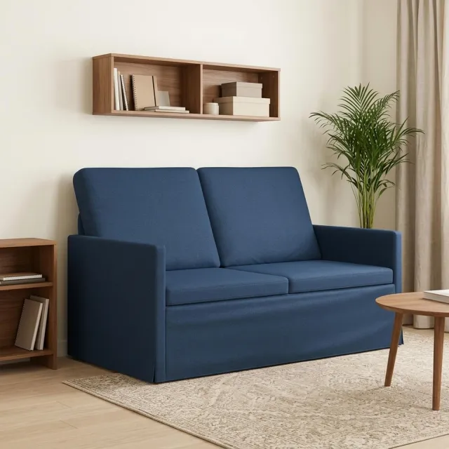 vidaXL 2-zits bank Blauw 130 x 81 x 82 cm Stof