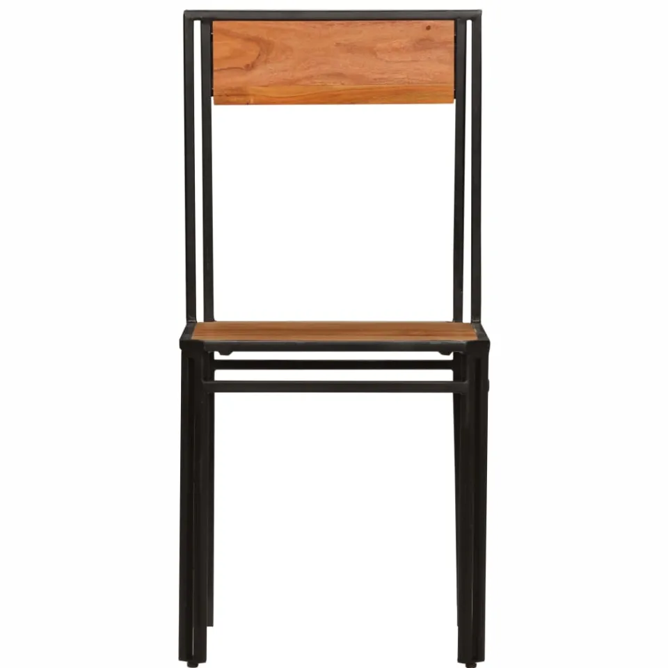 vidaXL Eetkamerstoelen 2 st massief acaciahout bruin, foto 3