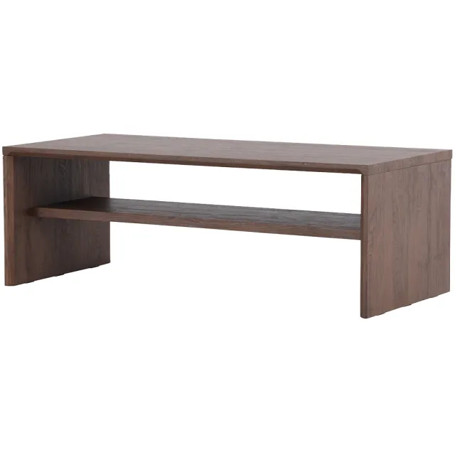 Nest living Rae houten salontafel donkerbruin - 100 x 38 cm bruin, foto 2
