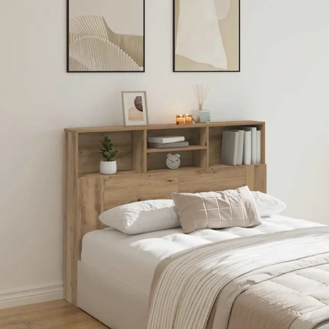 vidaXL Hoofdbordkast Artisan Eiken 140x19x103,5 cm Bruin